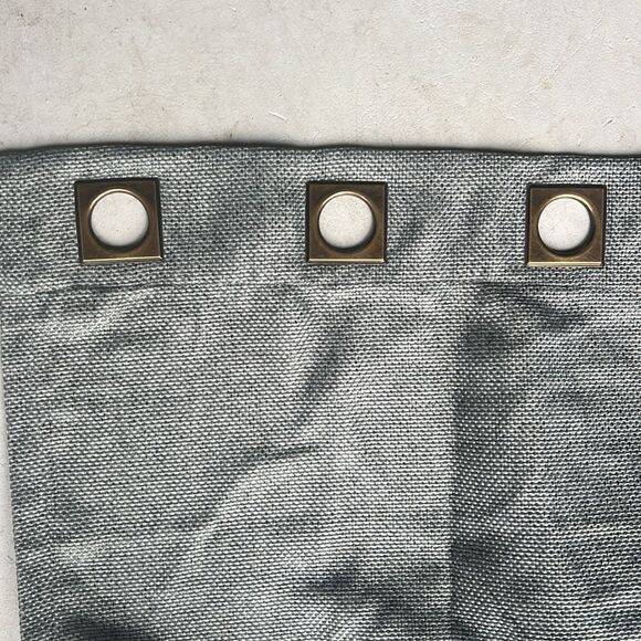 Set of (2) Blackout Curtains Blue/Gray Color - Textured Panel 8 Metal Grommets - Picture 1 of 3